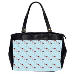 Flamingo Pattern Blue Oversize Office Handbag (2 Sides) by snowwhitegirl
