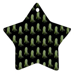 Cactus Black Pattern Ornament (star) by snowwhitegirl