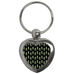 Cactus Black Pattern Key Chain (heart) by snowwhitegirl