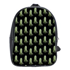 Cactus Black Pattern School Bag (large)