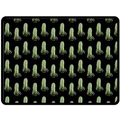 Cactus Black Pattern Fleece Blanket (large)  by snowwhitegirl