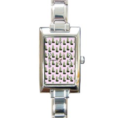 Cactus Pink Pattern Rectangle Italian Charm Watch by snowwhitegirl