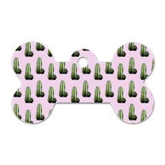 Cactus Pink Pattern Dog Tag Bone (one Side)