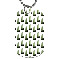 Cactus White Pattern Dog Tag (one Side) by snowwhitegirl