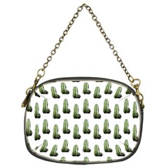 Cactus White Pattern Chain Purse (two Sides)