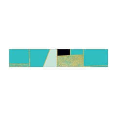 Turquoise,black And Gold Flano Scarf (mini) by VeataAtticus