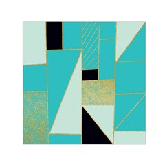 Turquoise,black And Gold Small Satin Scarf (square)