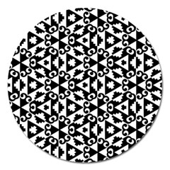 Geometric Tile Background Magnet 5  (round) by Bajindul
