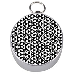 Geometric Tile Background Silver Compasses by Bajindul