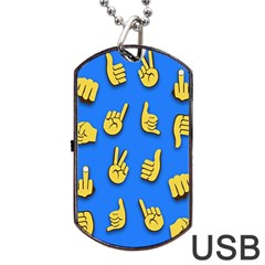 Emojis Hands Fingers Dog Tag Usb Flash (one Side) by Bajindul