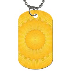 Wave Lines Yellow Dog Tag (one Side) by HermanTelo