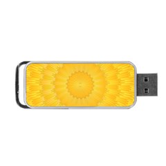 Wave Lines Yellow Portable Usb Flash (two Sides) by HermanTelo