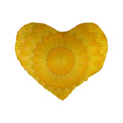 Wave Lines Yellow Standard 16  Premium Heart Shape Cushions