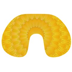 Wave Lines Yellow Travel Neck Pillow