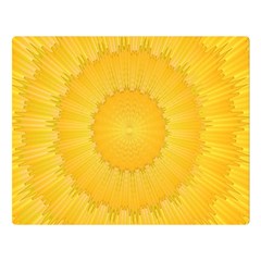 Wave Lines Yellow Double Sided Flano Blanket (large)  by HermanTelo