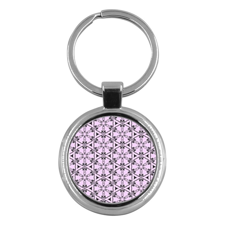 Texture Tissue Seamless Flower Key Chain (Round)