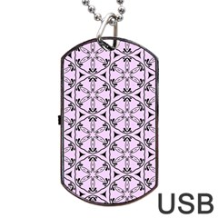 Texture Tissue Seamless Flower Dog Tag Usb Flash (two Sides) by HermanTelo