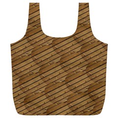 Wood Texture Wooden Full Print Recycle Bag (xl) by HermanTelo