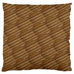 Wood Texture Wooden Large Flano Cushion Case (two Sides) by HermanTelo