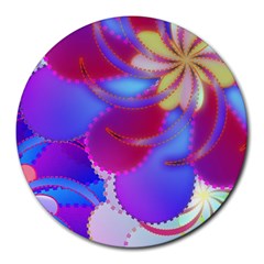 Colorful Abstract Design Pattern Round Mousepads by Pakrebo