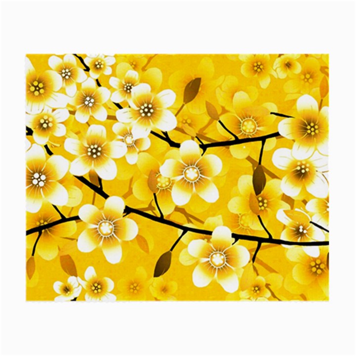 Floral Pattern Background Yellow Small Glasses Cloth