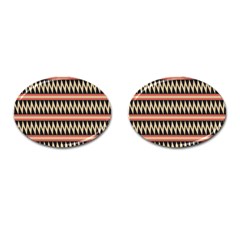 Zigzag Ethnic Pattern Background Cufflinks (oval)