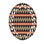 Zigzag Ethnic Pattern Background Oval Filigree Ornament (Two Sides) Front