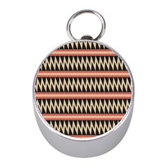 Zigzag Ethnic Pattern Background Mini Silver Compasses