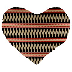 Zigzag Ethnic Pattern Background Large 19  Premium Flano Heart Shape Cushions