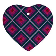 Purple Textile And Fabric Pattern Ornament (heart)