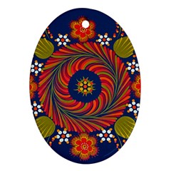 Hungarian Mandala Flower Ornament (oval)