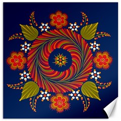 Hungarian Mandala Flower Canvas 12  X 12 