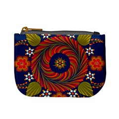 Hungarian Mandala Flower Mini Coin Purse