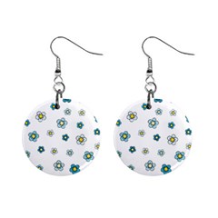 Floral Pattern Seamless Endless Mini Button Earrings by Pakrebo