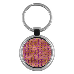 Gold Purple Abstract Background Key Chain (round) by Pakrebo