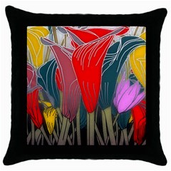 Floral Pattern Background Texture Throw Pillow Case (black) by Pakrebo