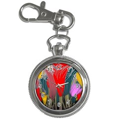 Floral Pattern Background Texture Key Chain Watches by Pakrebo