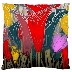 Floral Pattern Background Texture Standard Flano Cushion Case (one Side) by Pakrebo