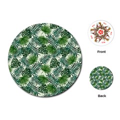 Leaves Tropical Wallpaper Foliage Playing Cards Single Design (round) by Pakrebo