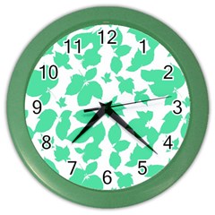 Botanical Motif Print Pattern Color Wall Clock by dflcprintsclothing