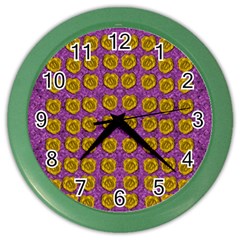 Roses Loves  Peace And Calm Freedom In Happiness Color Wall Clock by pepitasart