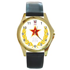 Badge Of People s Liberation Army Rocket Force Round Gold Metal Watch by abbeyz71