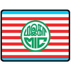 Flag Of Malaysian Indian Congress Fleece Blanket (large)  by abbeyz71