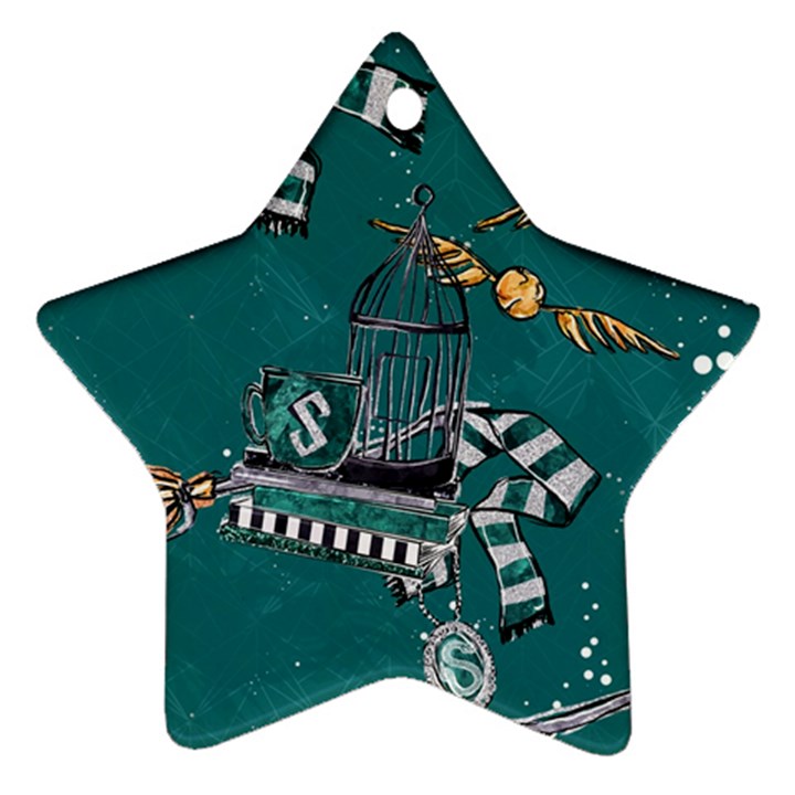 Slytherin Pattern Star Ornament (Two Sides)