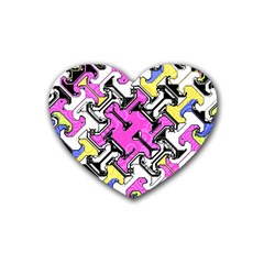 Justanotherabstractday Rubber Coaster (heart)  by designsbyamerianna