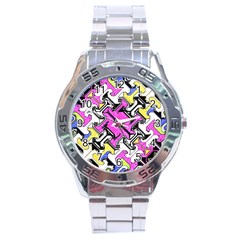 Justanotherabstractday Stainless Steel Analogue Watch by designsbyamerianna