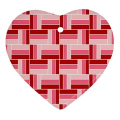 Burgundy Pattern Stripes Heart Ornament (two Sides)