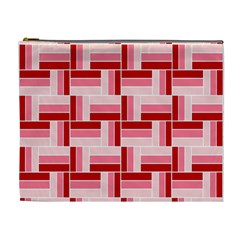 Burgundy Pattern Stripes Cosmetic Bag (xl)