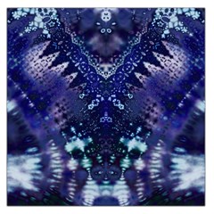 Blue Fractal Lace Tie Dye Large Satin Scarf (square)