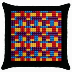 Lego Background Game Throw Pillow Case (black) by Mariart